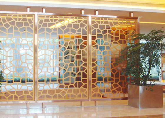 China Moderne gouden binnen scherm panelen, Eco-vriendelijke decoratieve plaatwerk panelen leverancier