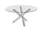 Speciaal ontworpen roestvrijstalen glazen tafel, roestvrijstalen eettafel CE goedgekeurd leverancier