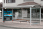 Veiligheid Artistieke Roestvrij staal Busschuilplaats met Zetels / Vuilnisbakken / Lijntekens leverancier