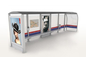 Neutrale kleuren RVS bushalte / roestvrijstalen busstation veiligheidsmateriaal leverancier